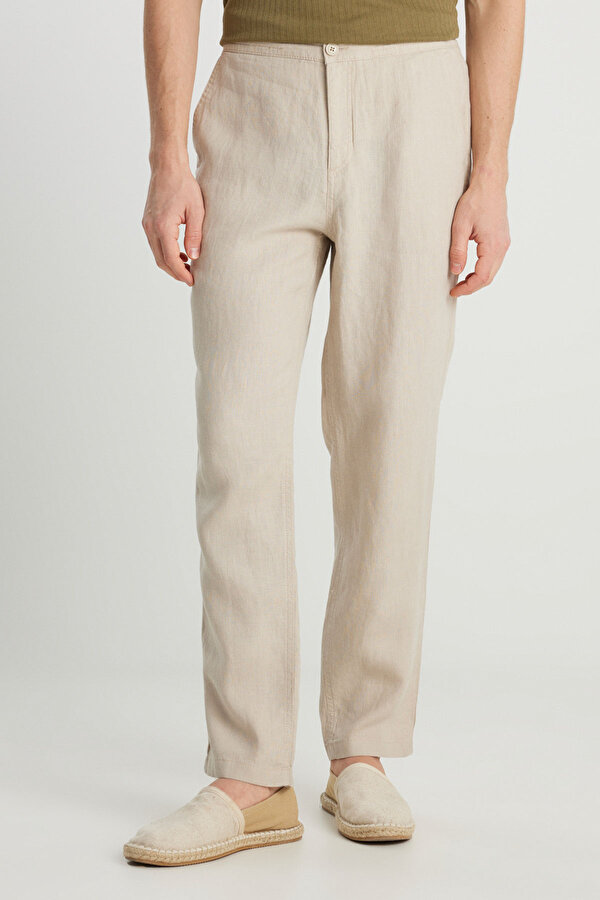 WRANGLER Keten Chino Pantolon Bej Erkek Pantolon