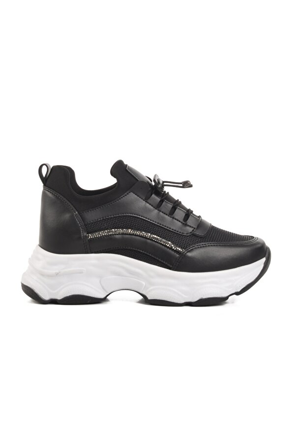 Ayakmod Siyah Yüksek Taban Kadın Sneaker 6064 Z