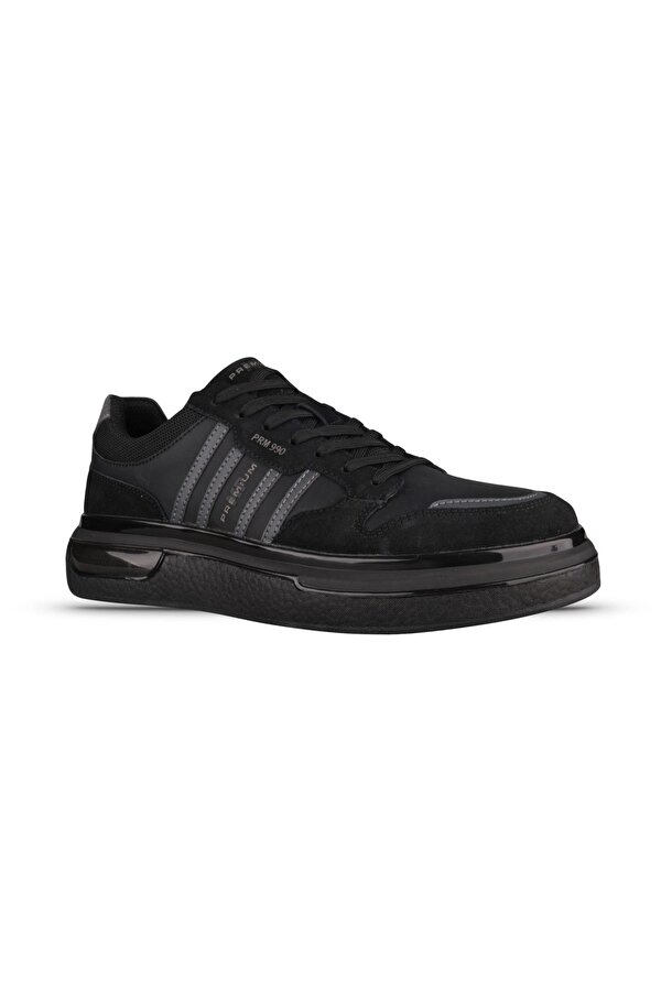 M.P Erkek Sneaker - Siyah, Nubuk Deri