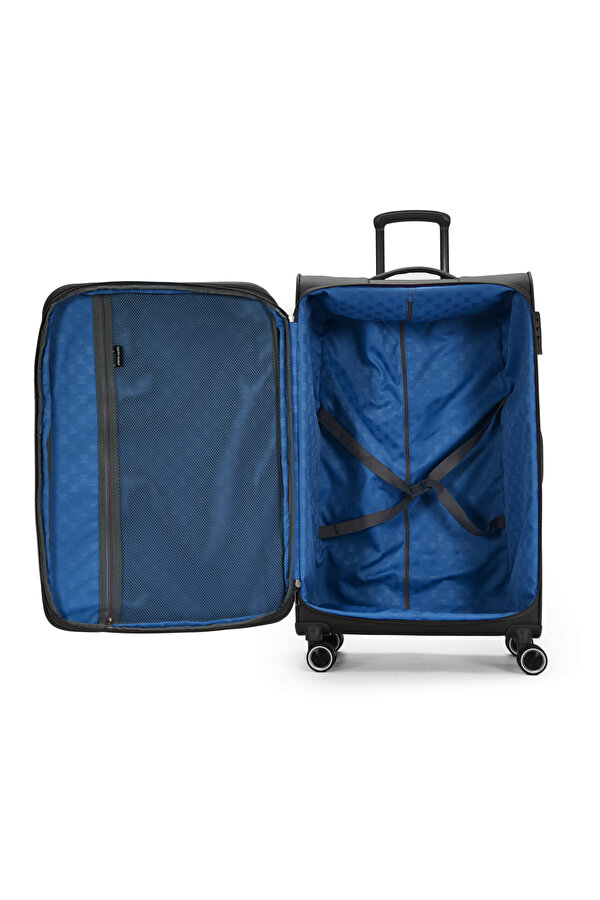 Pierre Cardin Ultra Light Hafif Lüx Kumaş Büyük Boy Valiz Siyah 04PC6000