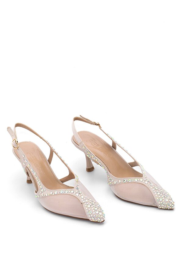 Ayakkabı Fuarı Elit FLS129-1315T Kadın Klasik Topuklu Ayakkabı Ten