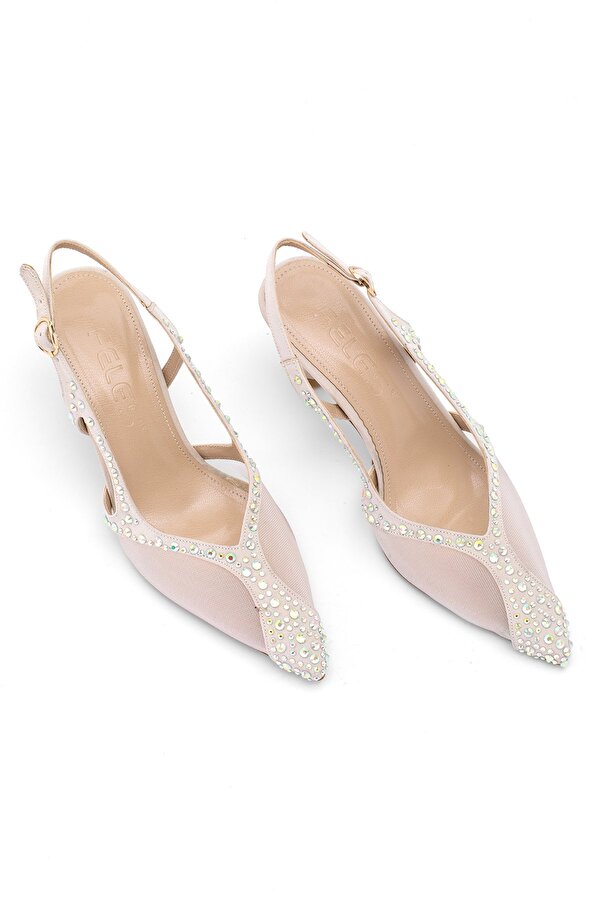 Ayakkabı Fuarı Elit FLS129-1315T Kadın Klasik Topuklu Ayakkabı Ten