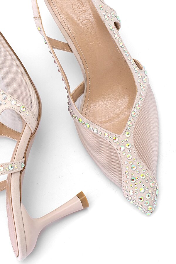 Ayakkabı Fuarı Elit FLS129-1315T Kadın Klasik Topuklu Ayakkabı Ten