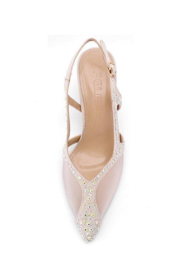 Ayakkabı Fuarı Elit FLS129-1315T Kadın Klasik Topuklu Ayakkabı Ten