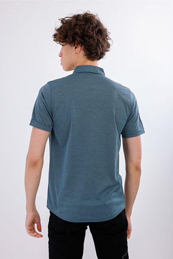 DECAS MIRARI Kısa Kollu Basic Gömlek - Mavi