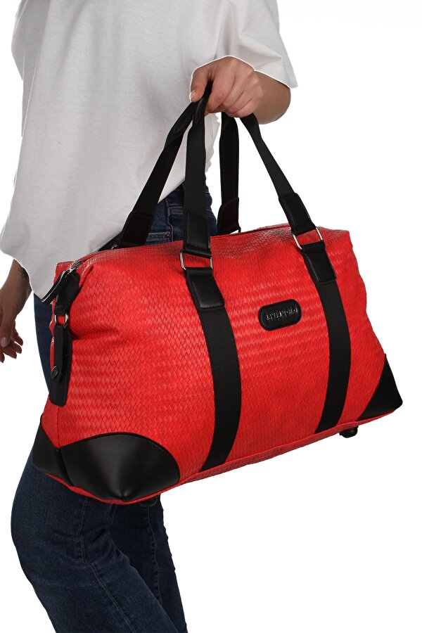 byHAKAN GK47 UNİSEX SEYAHAT\SPOR ÇANTASI VE EL VALİZİ KIRMIZI