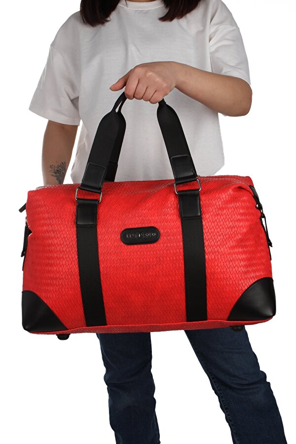 byHAKAN GK47 UNİSEX SEYAHAT\SPOR ÇANTASI VE EL VALİZİ KIRMIZI