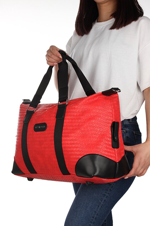 byHAKAN GK47 UNİSEX SEYAHAT\SPOR ÇANTASI VE EL VALİZİ KIRMIZI