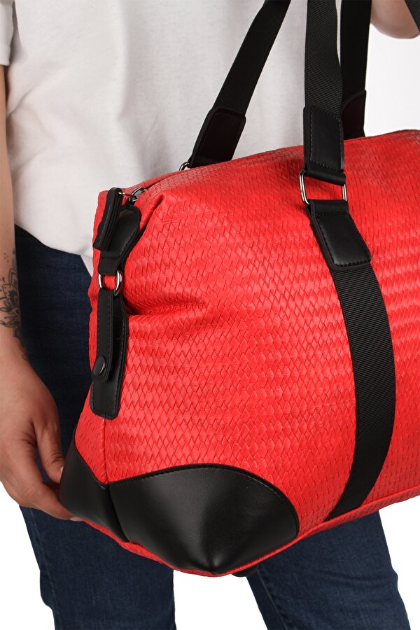 byHAKAN GK47 UNİSEX SEYAHAT\SPOR ÇANTASI VE EL VALİZİ KIRMIZI