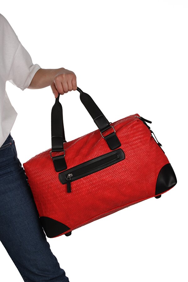 byHAKAN GK47 UNİSEX SEYAHAT\SPOR ÇANTASI VE EL VALİZİ KIRMIZI