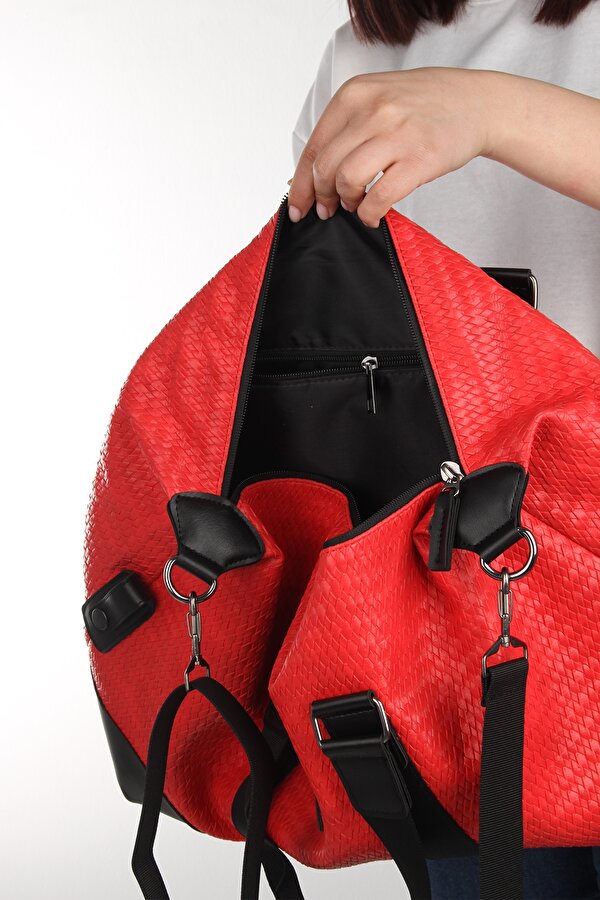 byHAKAN GK47 UNİSEX SEYAHAT\SPOR ÇANTASI VE EL VALİZİ KIRMIZI