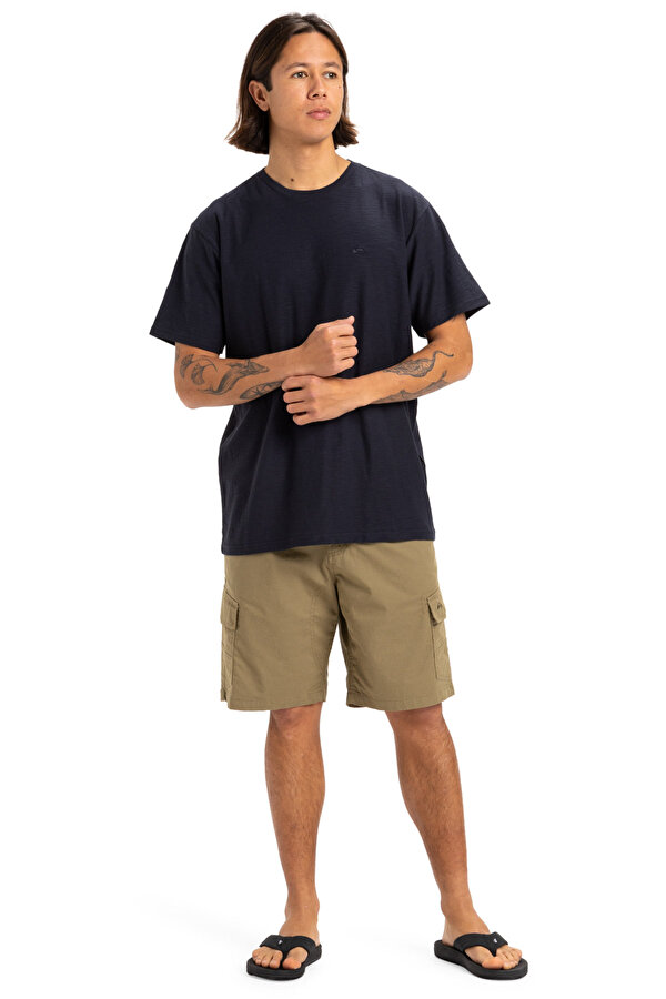 Quiksilver SLUB ROUNDNECK Lacivert Erkek Kısa Kol Gömlek