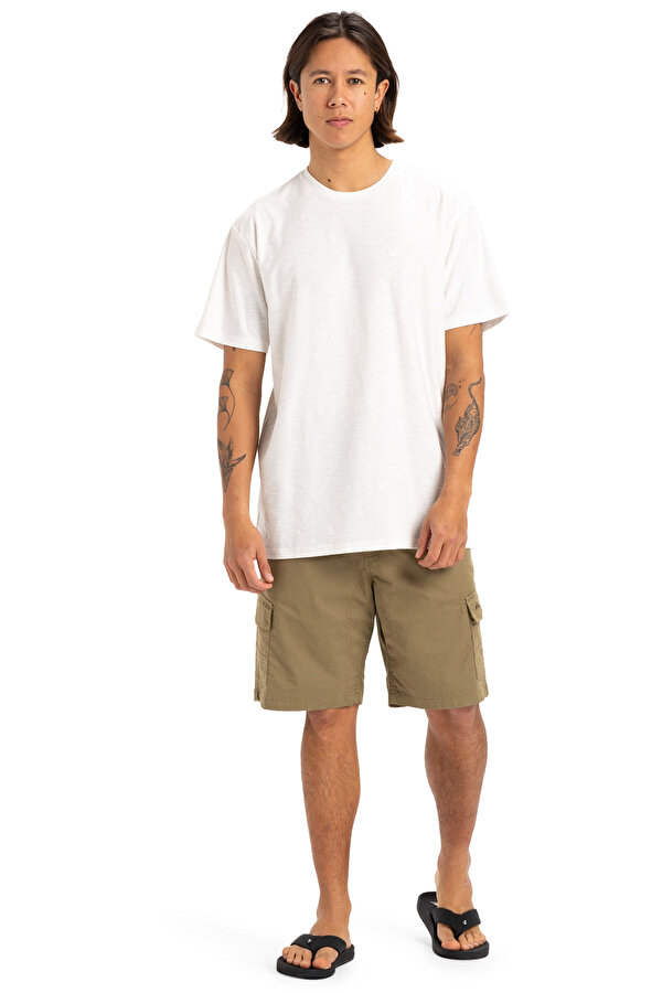 Quiksilver SLUB ROUNDNECK Beyaz Erkek Kısa Kol Gömlek