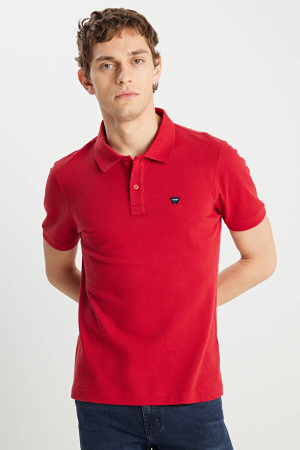WRANGLER Erkek Regular Fit Polo Kırmızı Erkek Kısa Kol T-Shirt