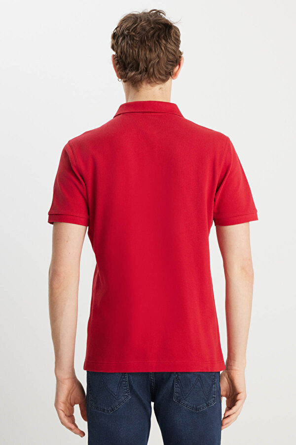 WRANGLER Erkek Regular Fit Polo Kırmızı Erkek Kısa Kol T-Shirt