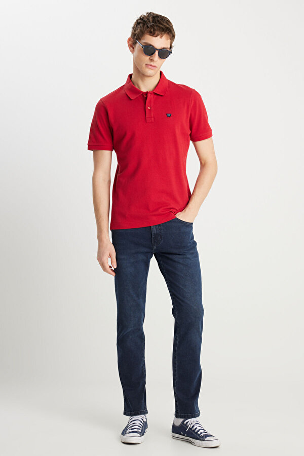WRANGLER Erkek Regular Fit Polo Kırmızı Erkek Kısa Kol T-Shirt