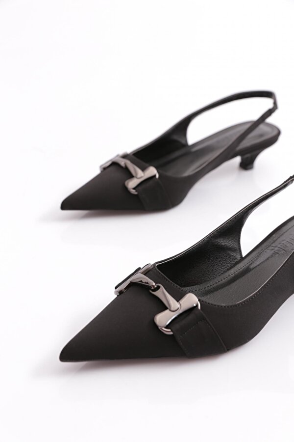 DGN 6015 Kadin Metal Aksesuarli Topuklu Ayakkabi