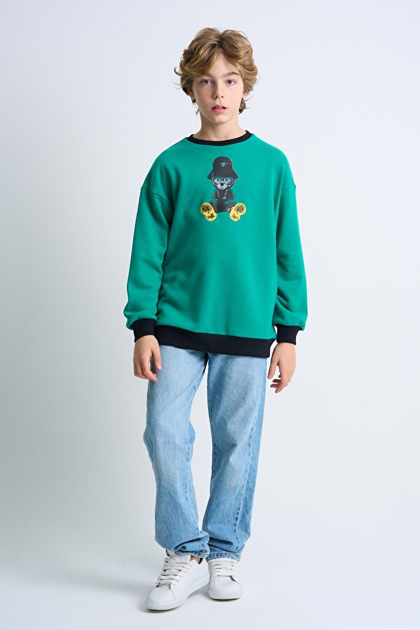 Alexander Gardi ALEXANDERGARDI Baskılı Bisiklet Yaka Çocuk Sweatshirt