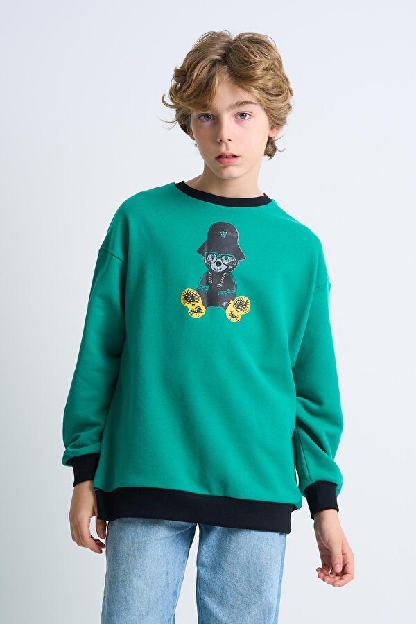 Alexander Gardi ALEXANDERGARDI Baskılı Bisiklet Yaka Çocuk Sweatshirt