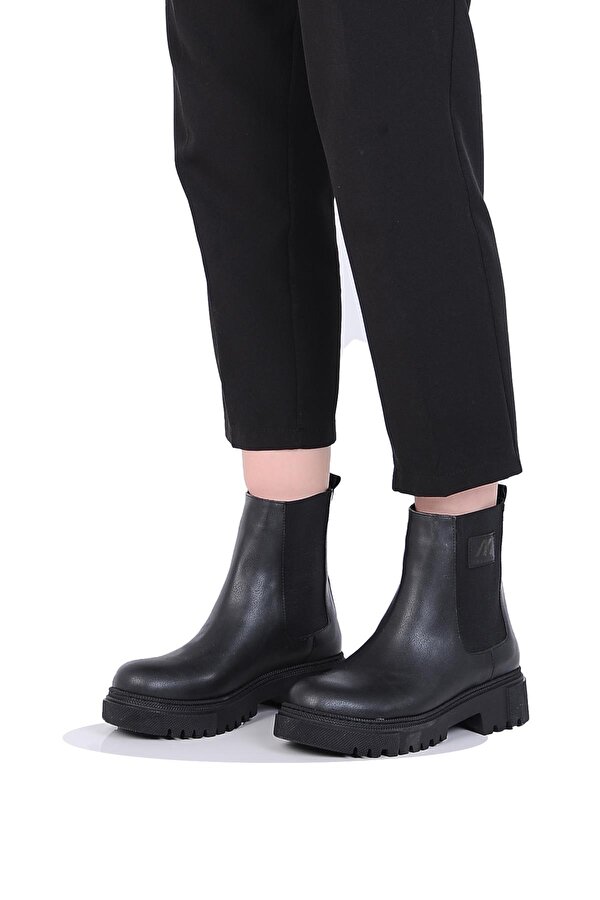 M.P Mp 242-2206Zn Siyah Kadın Kışlık Düz Bot Ayakkabı