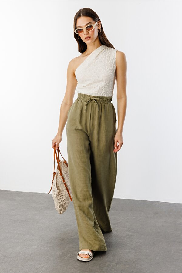 GENIUS STORE Müslin Palazzo Kadın Pantolon MÜSLİN-PANTOLON