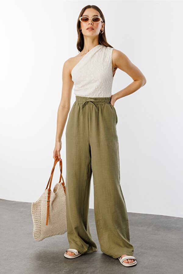 GENIUS STORE Müslin Palazzo Kadın Pantolon MÜSLİN-PANTOLON