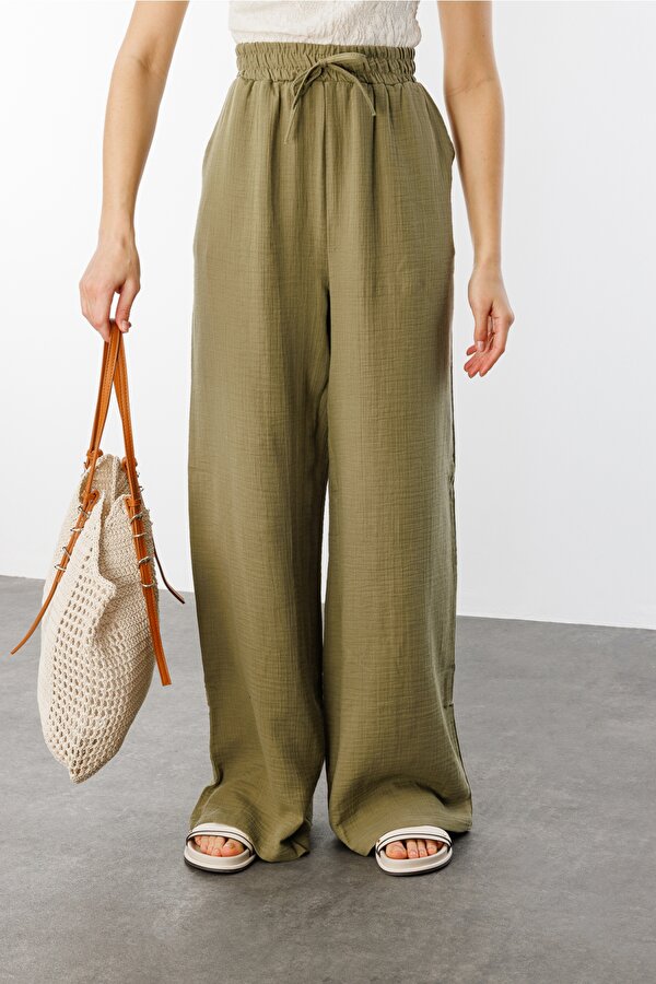 GENIUS STORE Müslin Palazzo Kadın Pantolon MÜSLİN-PANTOLON