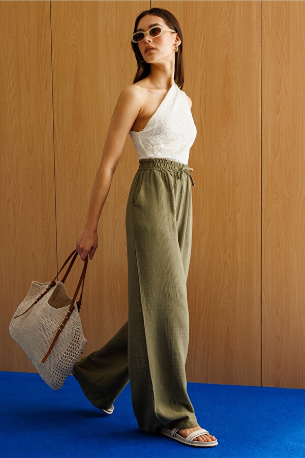 GENIUS STORE Müslin Palazzo Kadın Pantolon MÜSLİN-PANTOLON