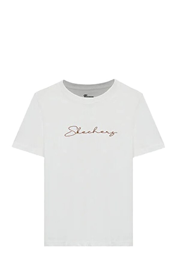 Skechers Graphic Tee KIRIK BEYAZ Kadın Kısa Kol T-Shirt