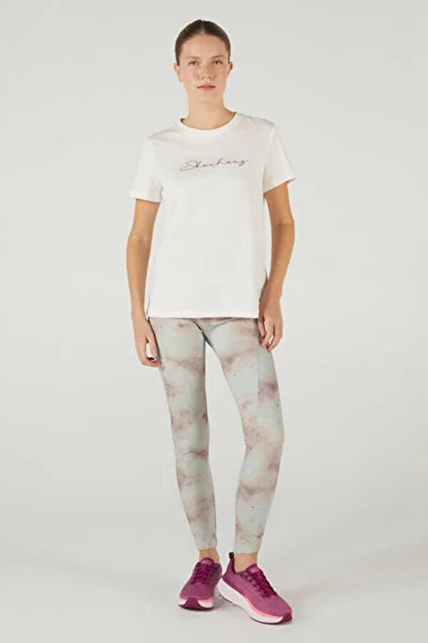 Skechers Graphic Tee KIRIK BEYAZ Kadın Kısa Kol T-Shirt