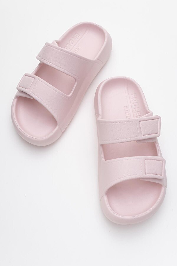 Ccway Kadın Cırtlı Terlik PUDRA