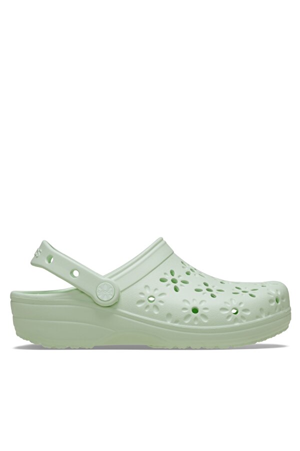 Crocs Classic Floral Cut Out Clog Kadın Terlik Yeşil
