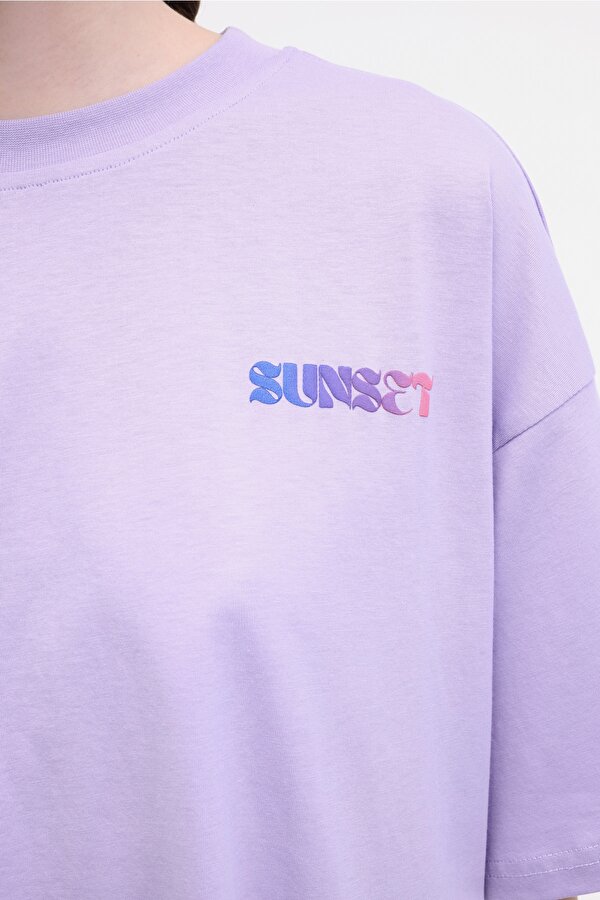 Lumberjack WL MOIRA 11F212 5FX Mor Kadın Kısa Kol T-Shirt