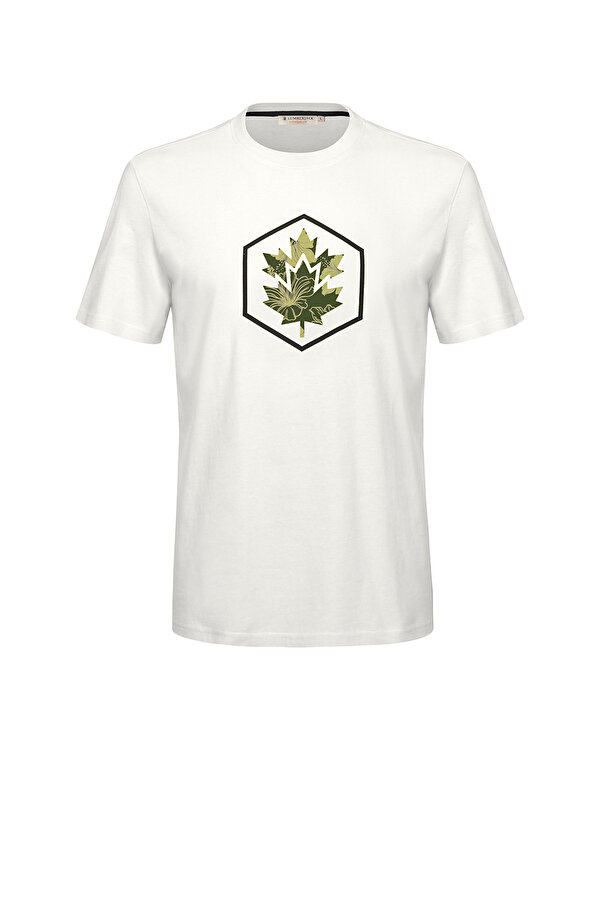 Lumberjack BURLEY T-SHIRT BOG LEAF S OFF-WHITE Man Sleeve T-Sh