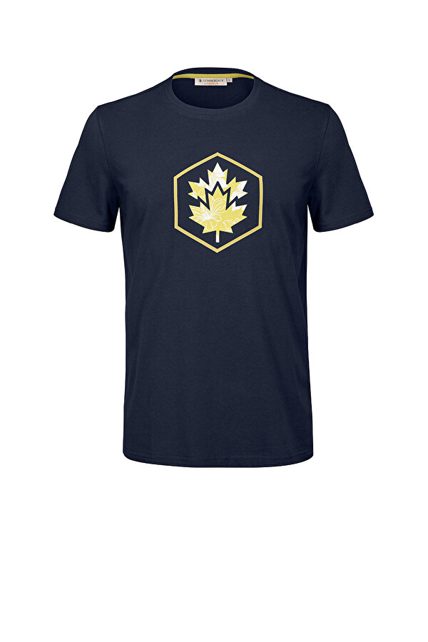 Lumberjack BURLEY T-SHIRT BOG LEAF S NAVY BLUE Man Sleeve T-Sh