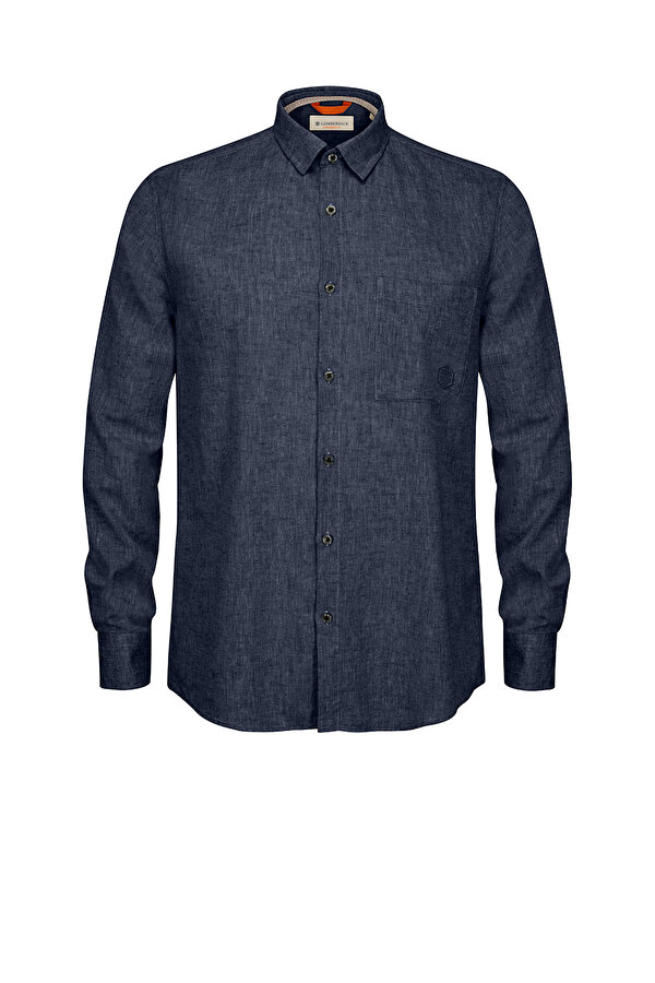 Lumberjack STRUMMER LINEN SHIRT NAVY BLUE Man Shirt