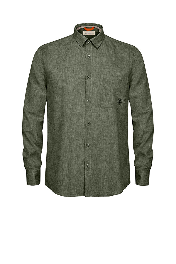 Lumberjack STRUMMER LINEN SHIRT ARMY GREEN Man Shirt