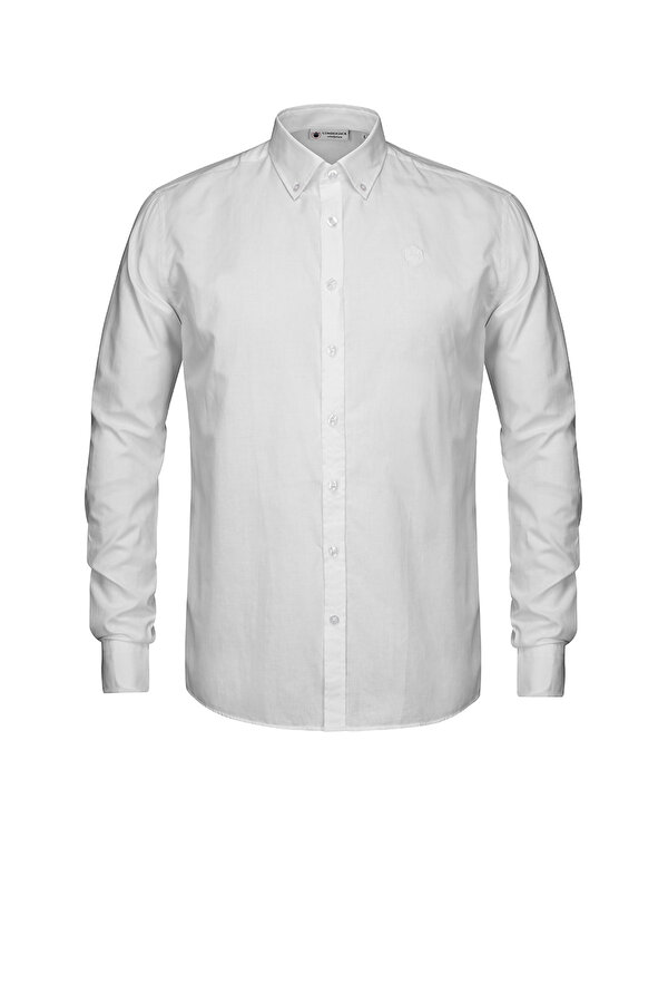 Lumberjack VOILE SHIRT LS BUTTON DOW WHITE Man Shirt