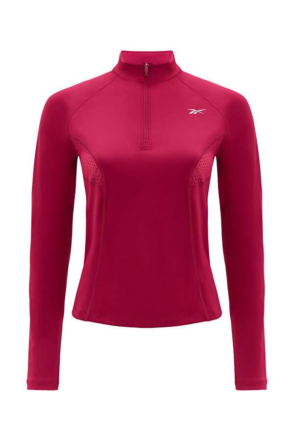 Reebok Running 1/4 Zip Фуксия Женщина Джемпер
