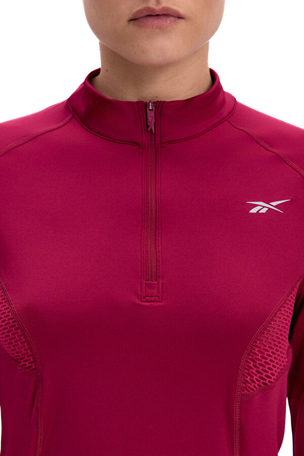 Reebok Running 1/4 Zip Фуксия Женщина Джемпер