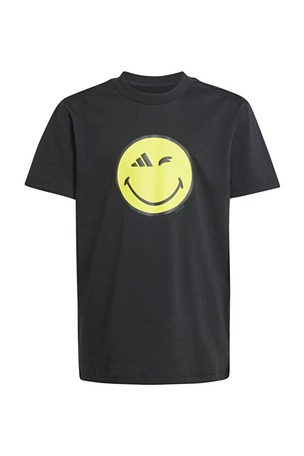 adidas J SMI TEE           BLACK Siyah Unisex Çocuk Kısa Kol T-Shirt