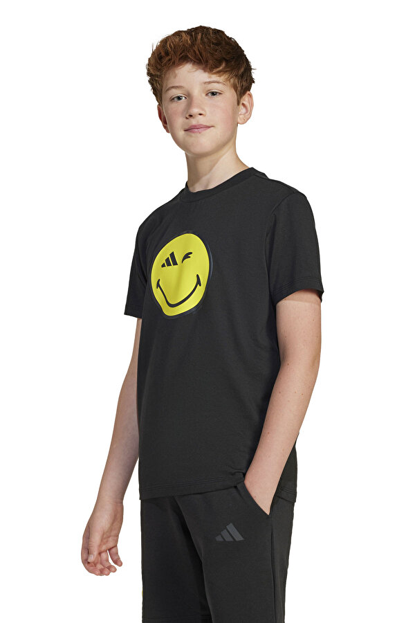 adidas J SMI TEE           BLACK Siyah Unisex Çocuk Kısa Kol T-Shirt