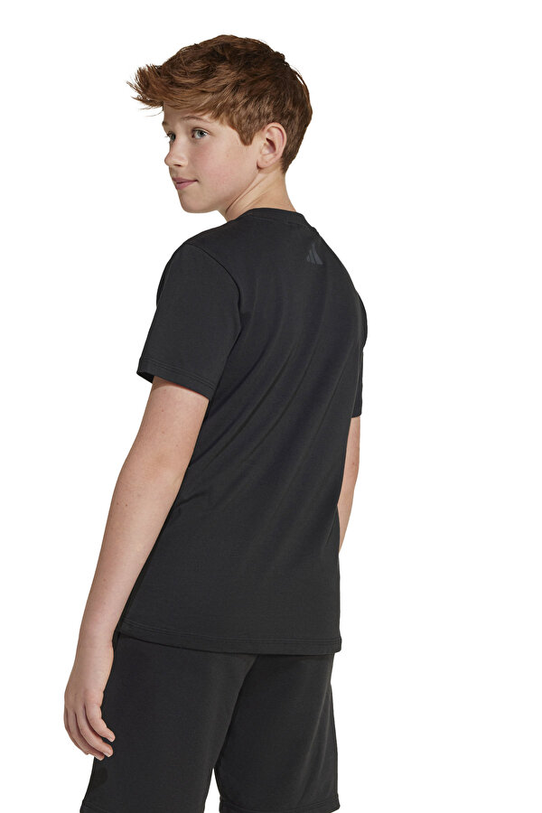 adidas J SMI TEE           BLACK Siyah Unisex Çocuk Kısa Kol T-Shirt