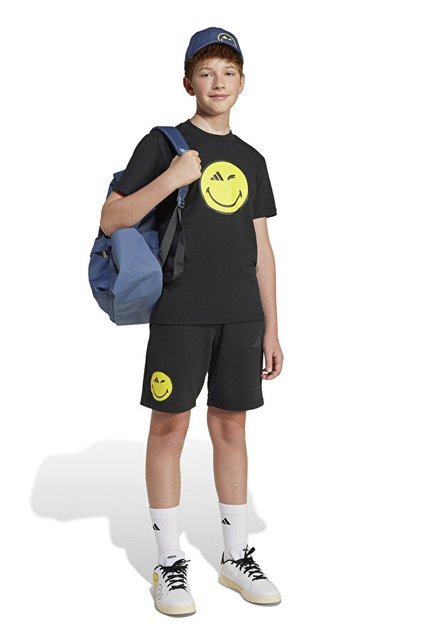 adidas J SMI TEE           BLACK Siyah Unisex Çocuk Kısa Kol T-Shirt