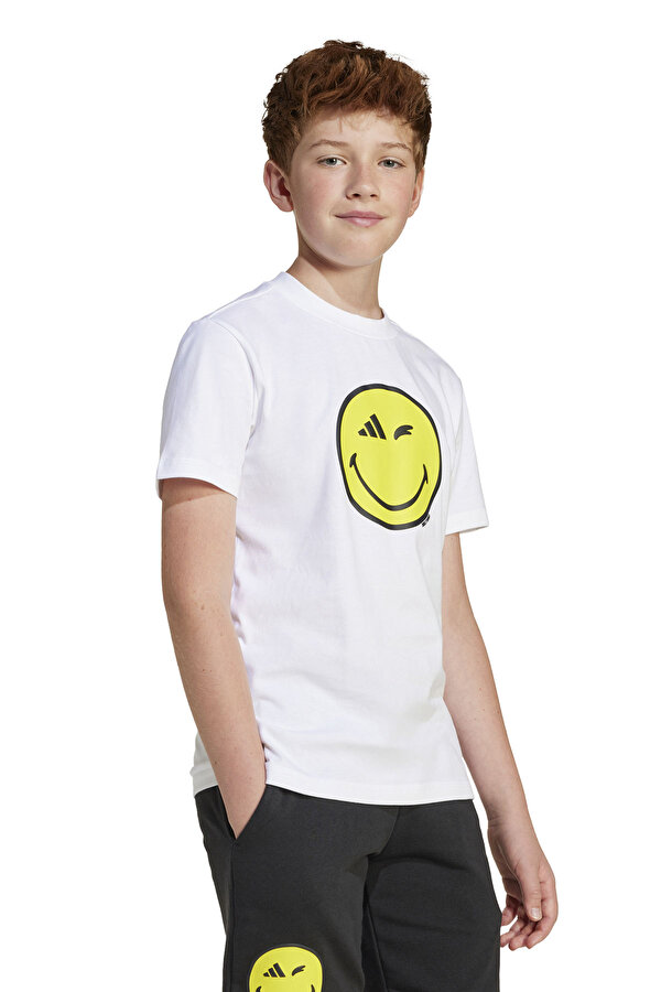adidas J SMI TEE           WHITE Beyaz Unisex Çocuk Kısa Kol T-Shirt