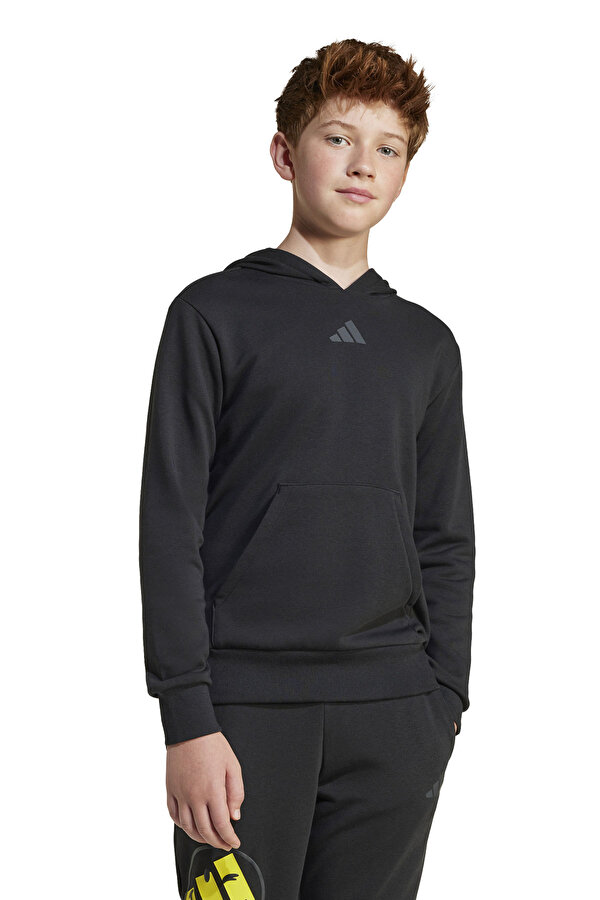 adidas J SMI HOODIE        BLACK Siyah Unisex Çocuk Sweatshirt