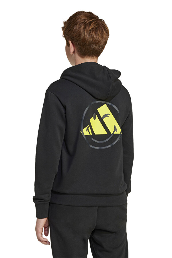 adidas J SMI HOODIE        BLACK Siyah Unisex Çocuk Sweatshirt