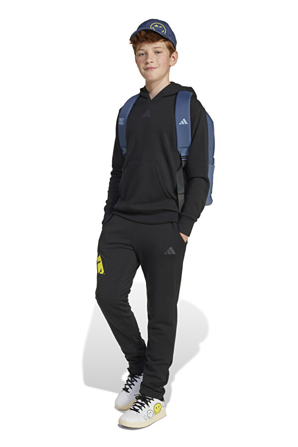 adidas J SMI HOODIE        BLACK Siyah Unisex Çocuk Sweatshirt