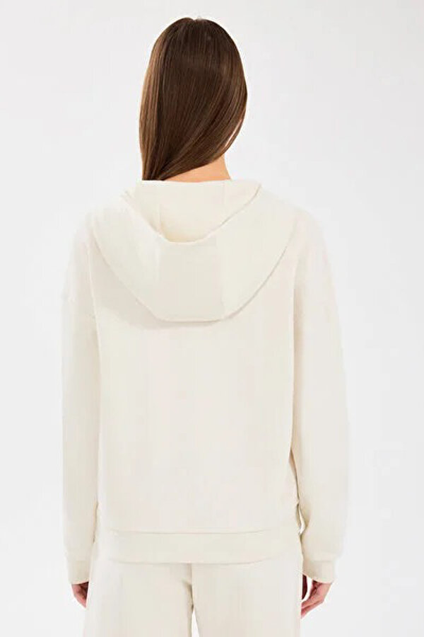 Skechers S242117 - W Essential Ful KIRIK BEYAZ Kadın Fermuarlı Sweatshirt