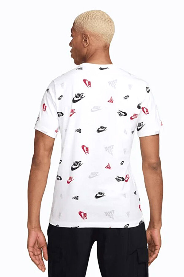 Nike M NSW TEE 12MO AOP SP25 Beyaz Erkek Kısa Kol T-Shirt